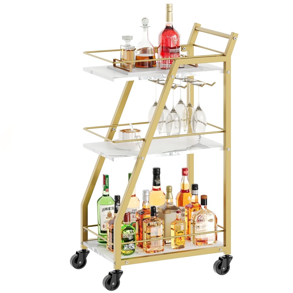 New ✨ Gold and White 🥃 Bar Cart